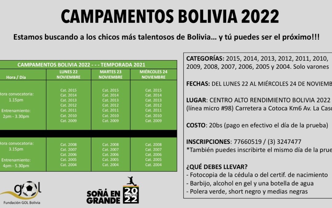 CAMPAMENTOS BOLIVIA2022